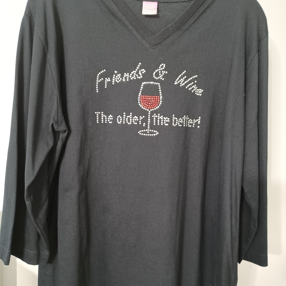 LAT wine t-shirt XL black